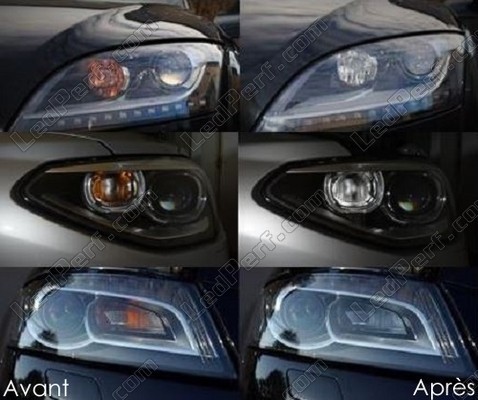 Front indicators LED for Citroen C6 before and after