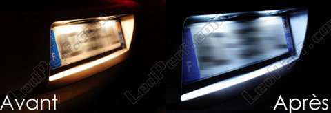 licence plate LED for Fiat 500 L before and after