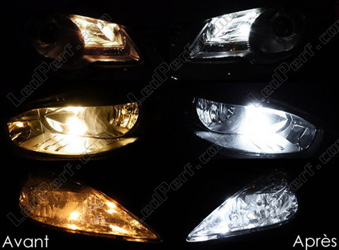 xenon white sidelight bulbs LED for Land Rover Freelander before and after