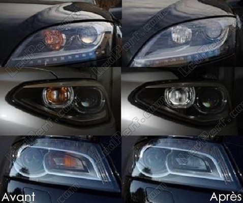 Front indicators LED for Mercedes C-Class (W205) before and after
