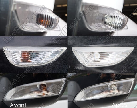 Side-mounted indicators LED for Opel Vivaro III before and after