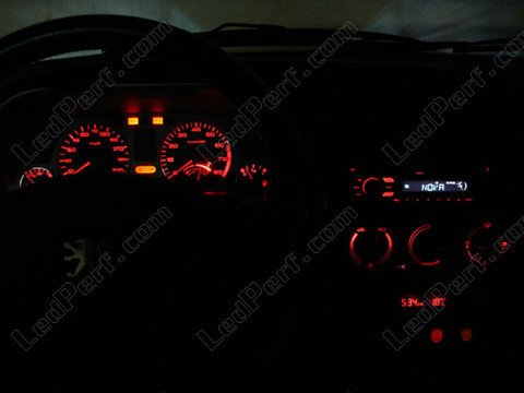 Red instrument panel LED for Peugeot 306