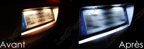 licence plate LED for Toyota Aygo II before and after