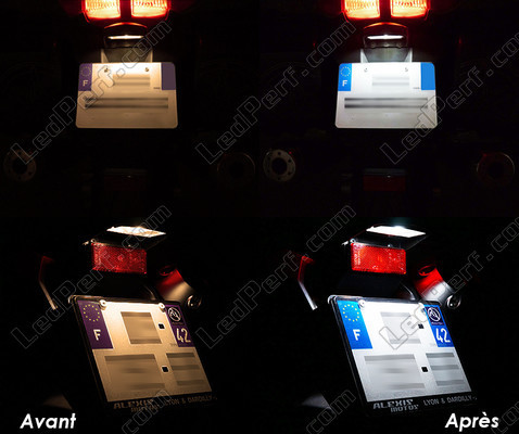 licence plate LED for Aprilia Leonardo 250 Tuning - before and after