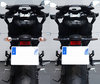 Before and after comparison following a switch to Sequential LED Indicators for Aprilia Mana 850