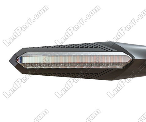 Sequential LED Indicator for Aprilia Mana 850, front view.