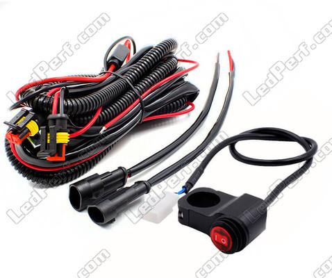 Complete electrical harness with waterproof connectors, 15A fuse, relay and handlebar switch for a plug and play installation on Harley-Davidson Road King Special 1745<br />