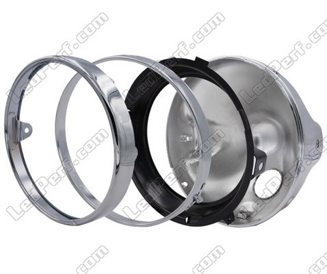 Round and chrome headlight for 7 inch full LED optics of Honda CB 1000 Big One