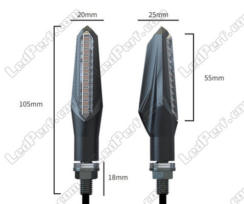 All Dimensions of Sequential LED indicators for Kawasaki Ninja 250 R