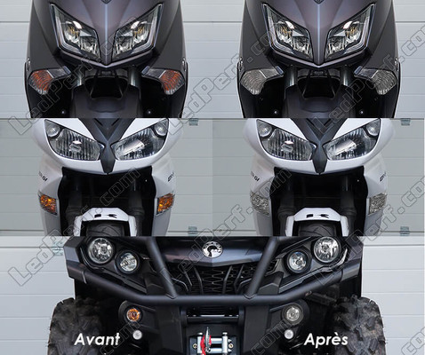 Front indicators LED for Kawasaki Ninja 650 before and after