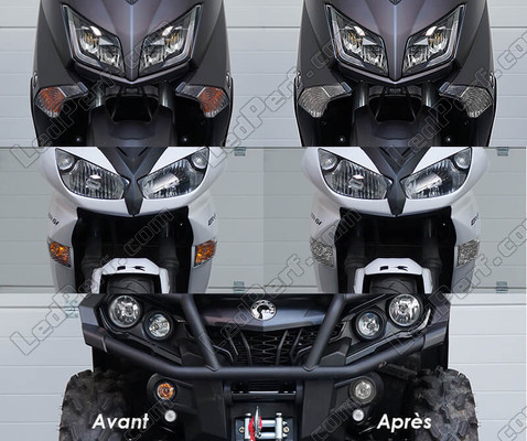Front indicators LED for Kawasaki Ninja ZX-6R (2003 - 2004) before and after