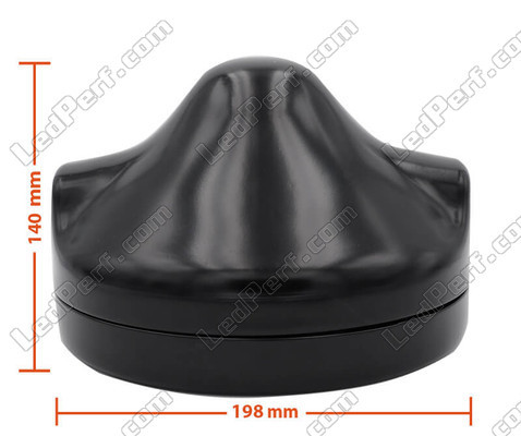 Black round headlight for 7 inch full LED optics of Kawasaki VN 900 Classic Dimensions