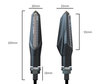 All Dimensions of Sequential LED indicators for Peugeot XR6 50