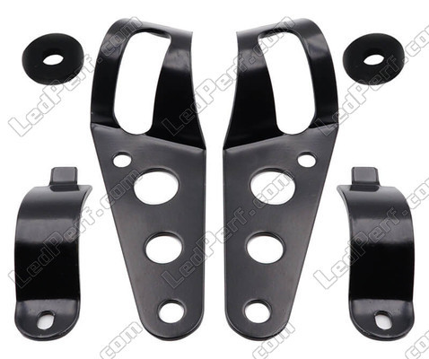 Set of Attachment brackets for black round Yamaha XV 1100 Virago headlights