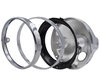 Round and chrome headlight for 7 inch full LED optics of Yamaha XV 125 Virago, parts assembly
