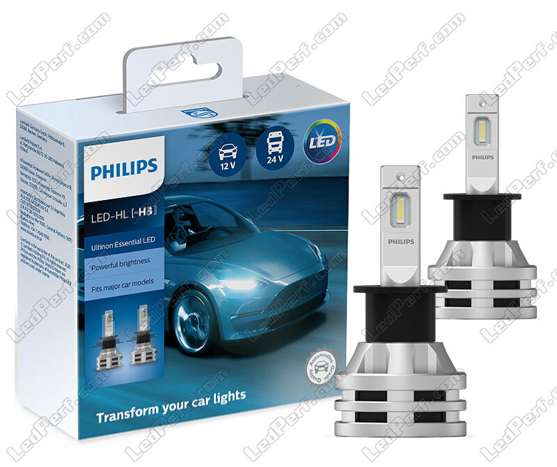 Kit Ampoules LED H3 PHILIPS Ultinon Pro9000 5800K +200%