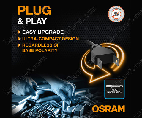 Plug-and-play fitting of the LED bulbs H4 Osram LEDriving® XTR 6000K - 64193DWXTR