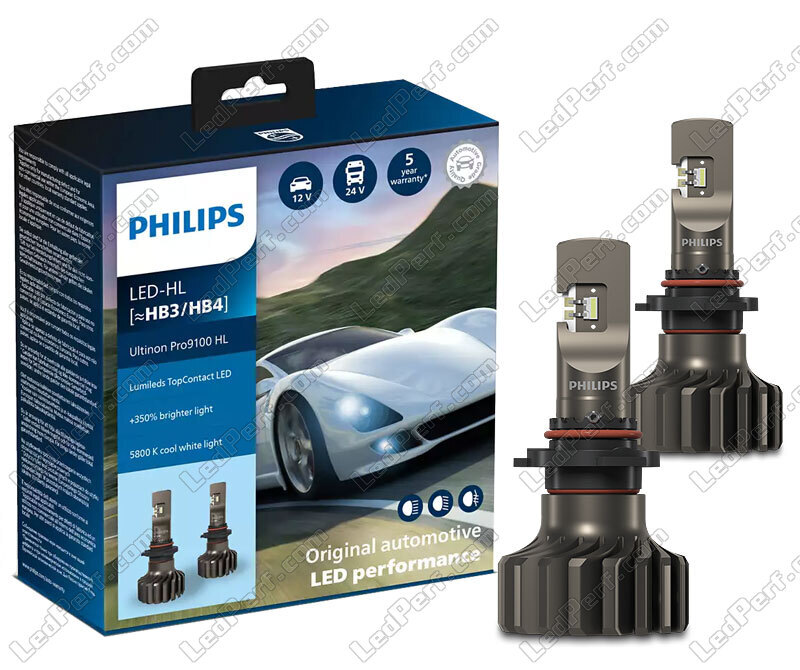 LED Bulb kit - HB3 (9005) - PHILIPS Ultinon Pro9100 5800K +350%