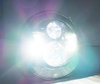 Black Full LED Motorcycle Optics for Round Headlight 7 Inch - Type 3 Pure White lighting