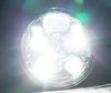 Chrome Full LED Motorcycle Optics for Round Headlight 5.75 Inch - Type 1 Pure White lighting