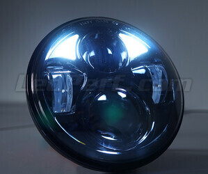 Black Full LED Motorcycle Optics for Round Headlight 5.75 Inch - Type 3 Daytime running lights