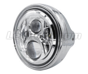 Round and chrome motorcycle bucket headlight for 7 inch full LED optics