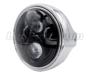 Round and chrome motorcycle housing headlight for 7 inch full LED optics