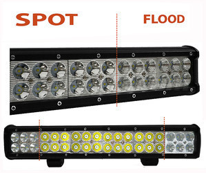 LED Light Bar CREE Double Row 108W 7600 Lumens for 4WD - ATV - SSV Spotlight VS Floodlight