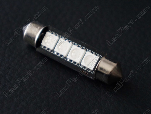 42mm festoon LED bulb - red - C10W