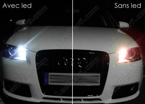 xenon white W5W T10 LED sidelight bulbs - Audi A3 8P