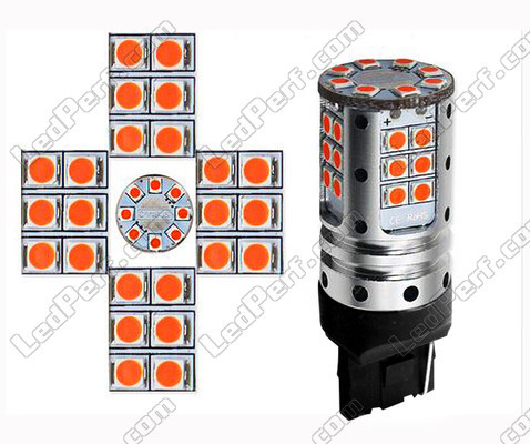 WY21W Orange T20 Base LED bulb Individual LEDS - LEDs WY21W T20 W21 5W Base