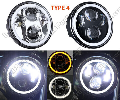 Type 4 LED headlight for Yamaha TW 125 - Round motorcycle optics approved