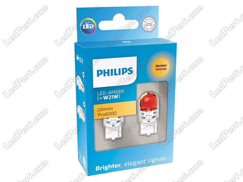 Philips W21W LED Ultinon Pro6000 SI 6000K Car signalling bulb W3x16d set of  2