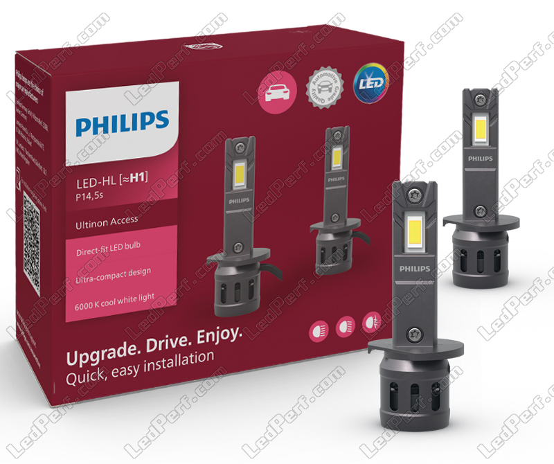  Philips H1XU LED X-tremeUltinon H1 LED Headlight Bulb, 2 Pack :  Automotive