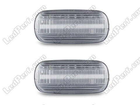Front view of the sequential LED turn signals for Audi A4 B7 - Transparent Color