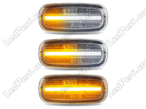 Lighting of the transparent sequential LED turn signals for Audi A8 D2