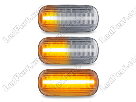 Lighting of the transparent sequential LED turn signals for Audi A8 D3