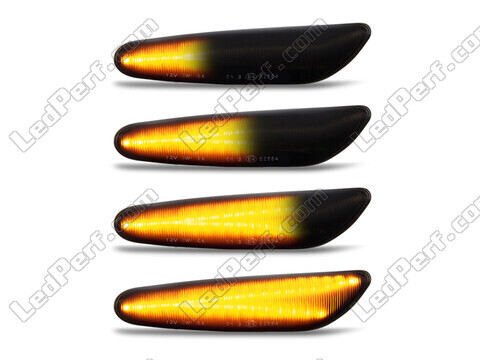 Lighting of the black dynamic LED side indicators for BMW X5 (E53)
