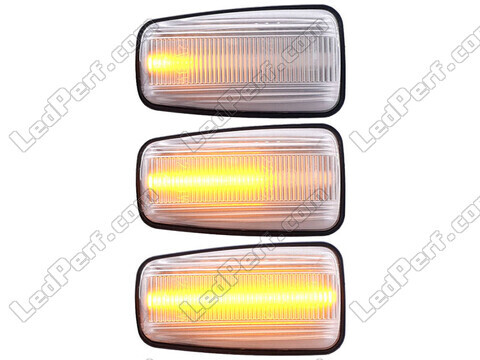 Lighting of the transparent sequential LED turn signals for Citroen Berlingo