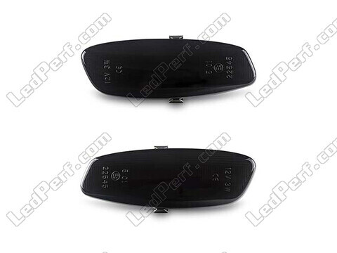 Front view of the dynamic LED side indicators for Citroen C3 II - Smoked Black Color