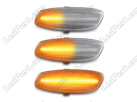 Lighting of the transparent sequential LED turn signals for Citroen C3 II