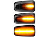 Lighting of the black dynamic LED side indicators for Citroen Xsara