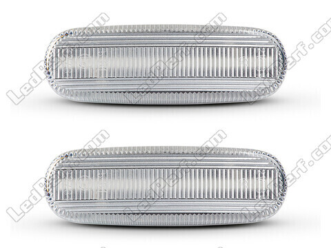Front view of the sequential LED turn signals for Fiat Doblo II - Transparent Color