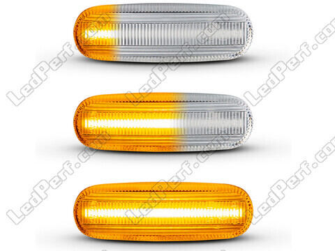 Lighting of the transparent sequential LED turn signals for Fiat Doblo II