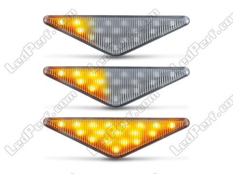 Lighting of the transparent sequential LED turn signals for Ford Mondeo MK3