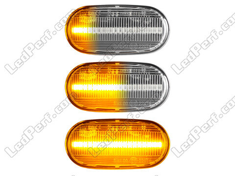 Lighting of the transparent sequential LED turn signals for Honda Civic 8G