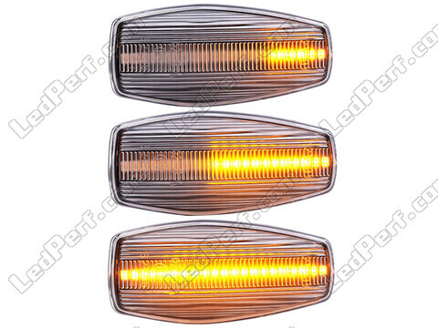 Lighting of the transparent sequential LED turn signals for Hyundai Coupe GK3