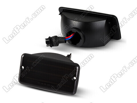 Side view of the dynamic LED side indicators for Jeep Wrangler II (TJ) - Smoked Black Version