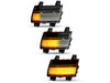 Lighting of the transparent sequential LED turn signals for Jeep  Wrangler IV (JL)