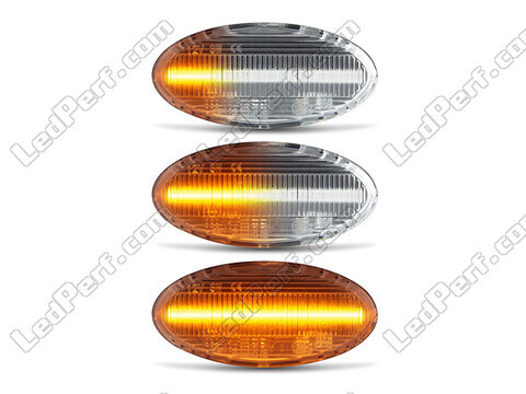 Lighting of the transparent sequential LED turn signals for Mazda 3 phase 1